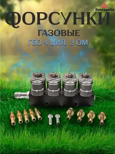 Форсунки ГБО на 4 цилиндра, 2 Ом (пропан/метан)